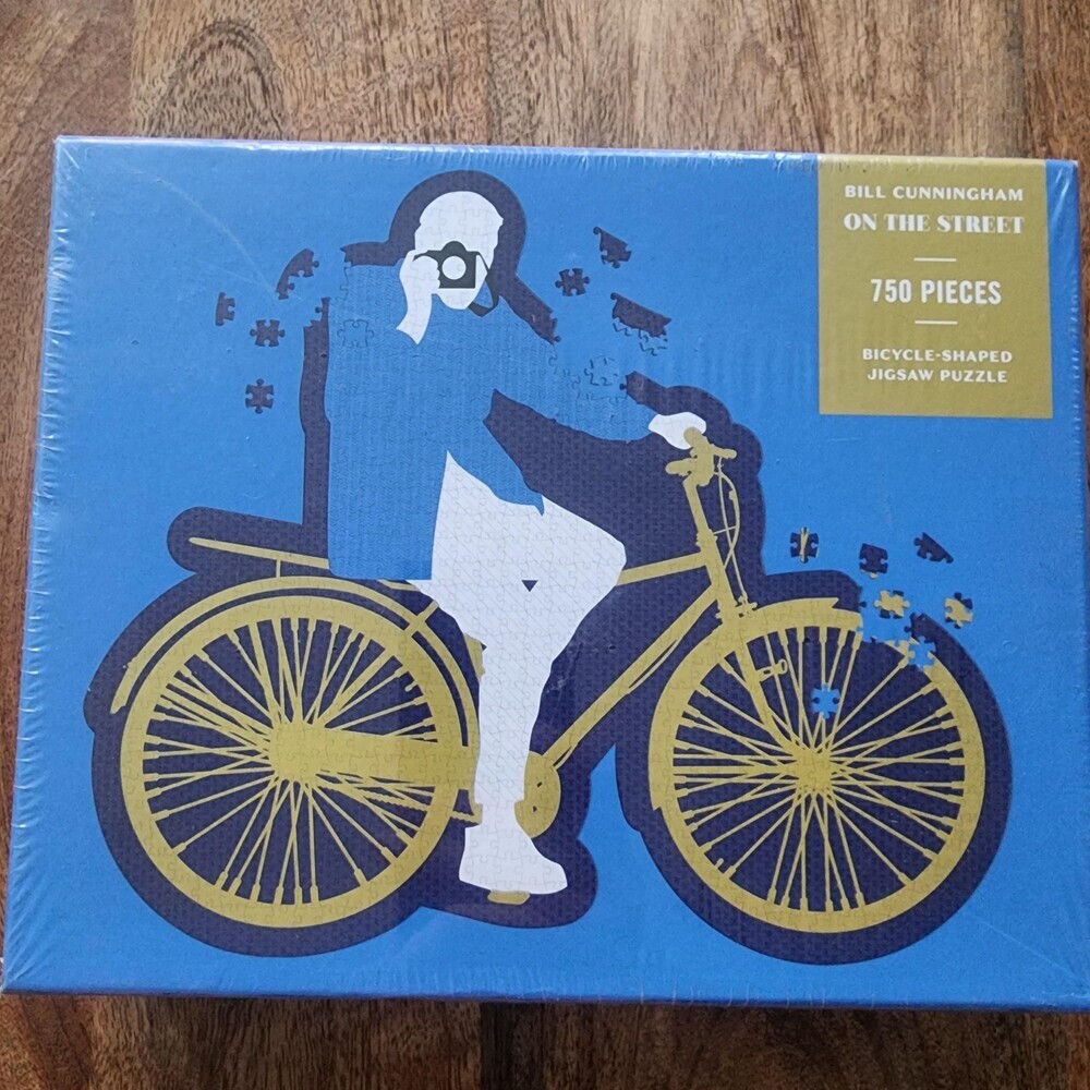 Potter Puzzles Bill Cunningham On The Street 750 Pc Bicycle Jigsaw Puzzle Blue